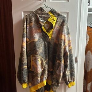 BDG Multicolor Fleece Jacket with Yellow Accents